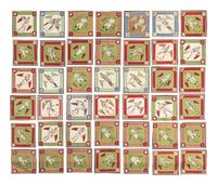 A Large Group of Over 100 1914 B18 Baseball Blanket Squares Including Multiple Hall of Famers,