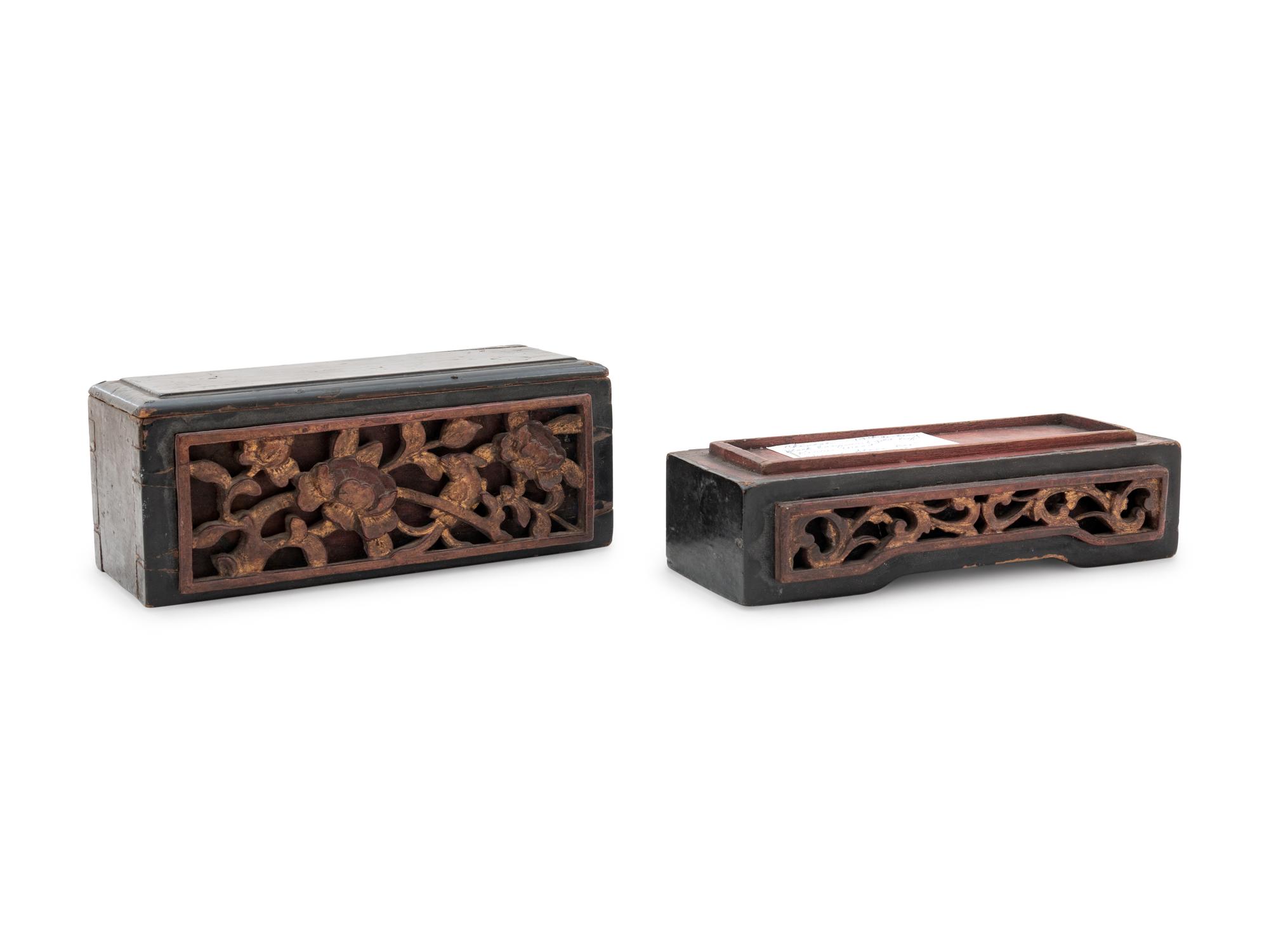 Three Chinese Carved Wood Articles