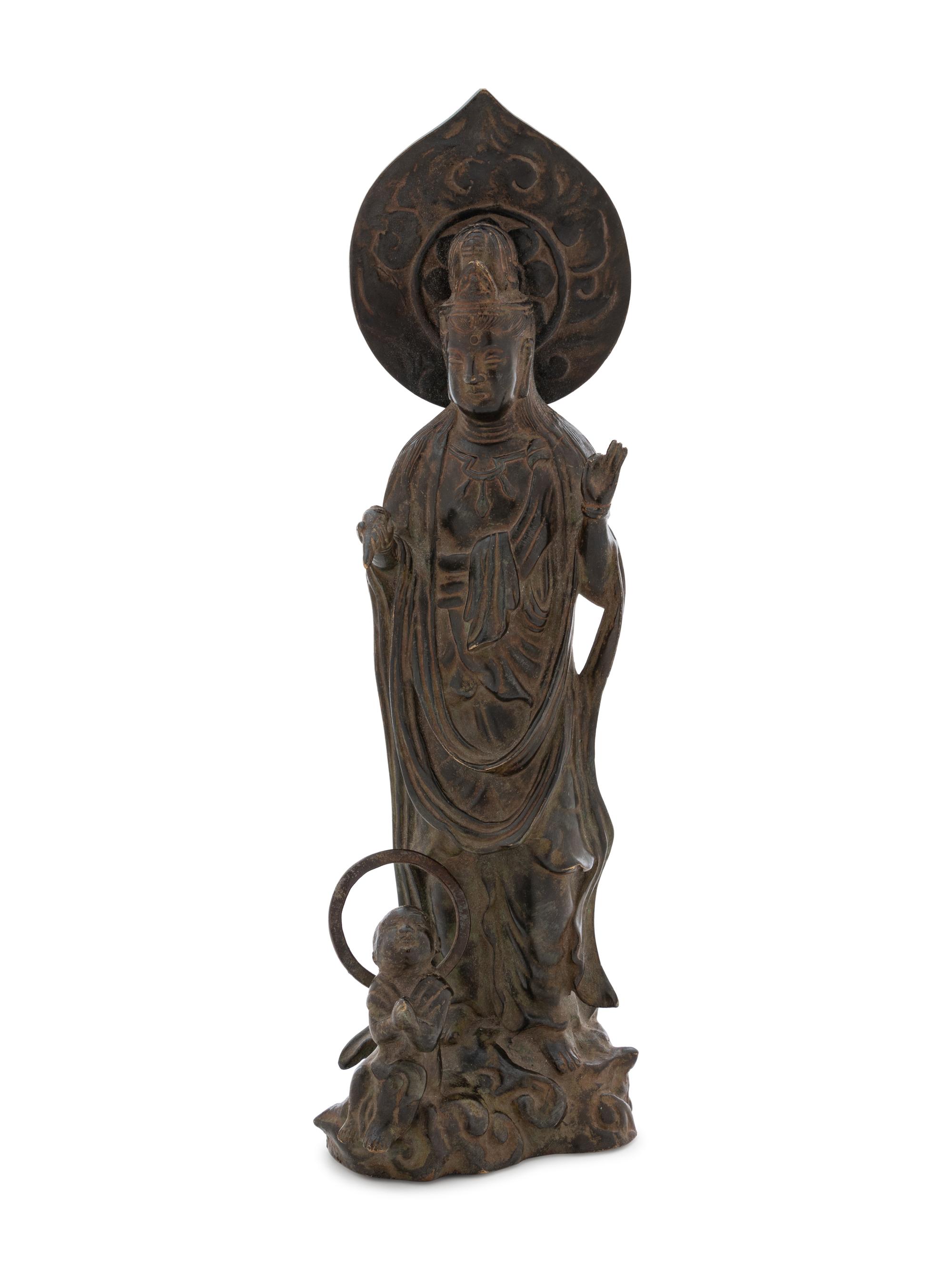 A Chinese Bronze Figure of Guanyin