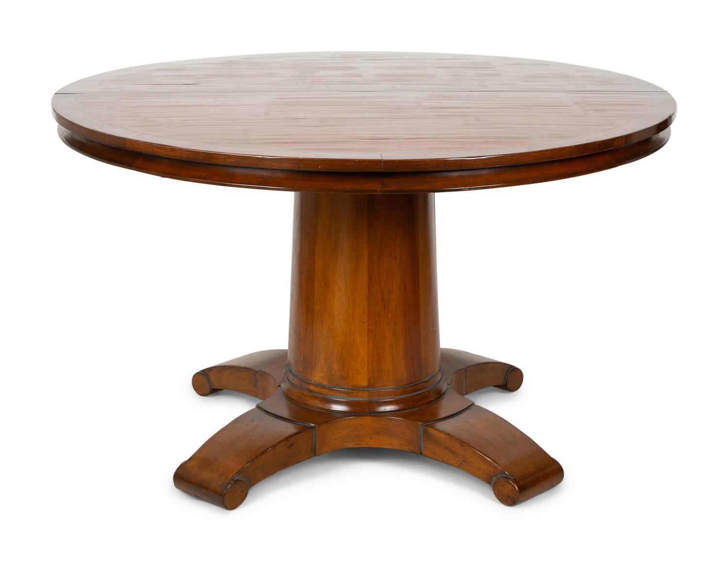 French Empire Style Fruitwood Dining Table With Opium Mat Inset Top — 20TH CENTURY