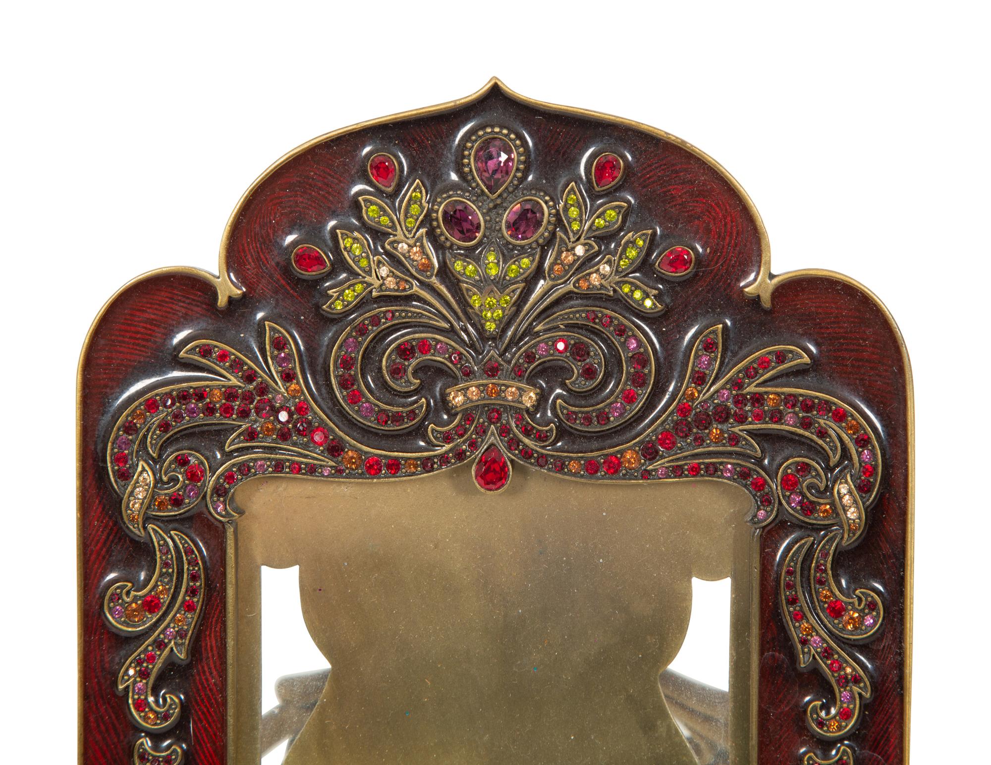 Three Jay Strongwater Enameled and Jeweled Easel Back Picture Frames