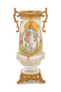 A Sevres Style Gilt Metal Mounted Porcelain Vase Height 8 inches. — CIRCA 1900