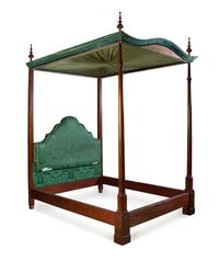 A George III Style Mahogany Tester Bed Height of headboard 47 inches. — INCORPORATING 19TH CENTURY ELEMENTS