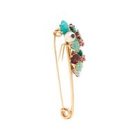 YELLOW GOLD AND MULTIGEM BROOCH