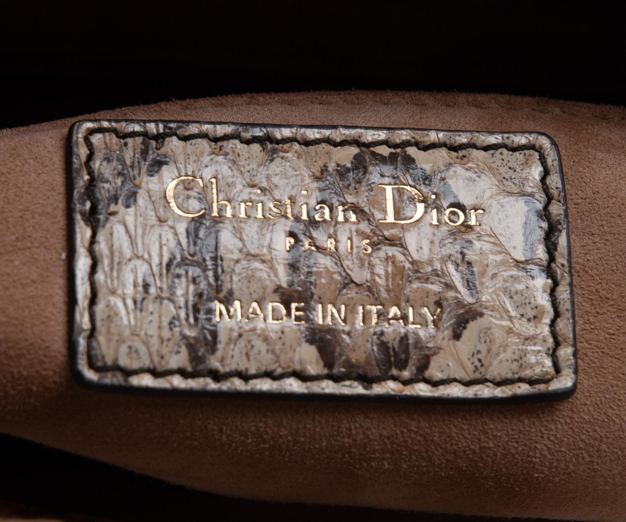 Christian Dior Tan Python Lady Dior Bag, 2019