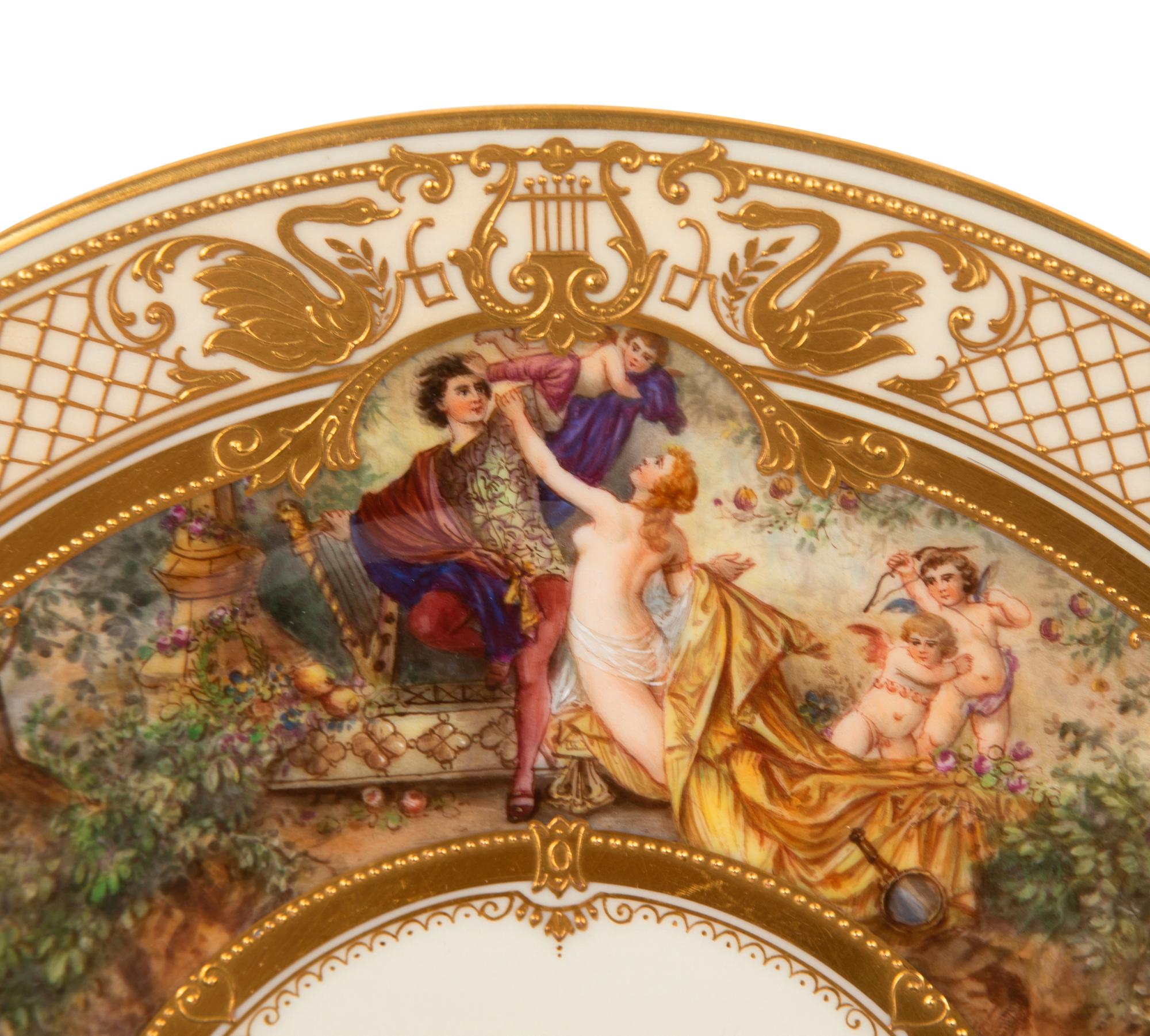 Eight Dresden Ambrosius Lamm Porcelain Opera Cabinet Plates