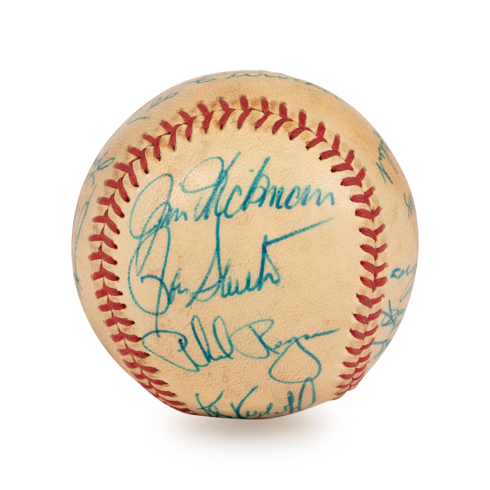 A 1972 Chicago Cubs Team Signed Autograph Baseball (Ernie Banks' Final Season)