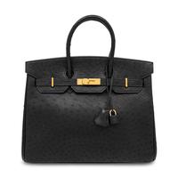 Hermès, Birkin 35 in Black Ostrich