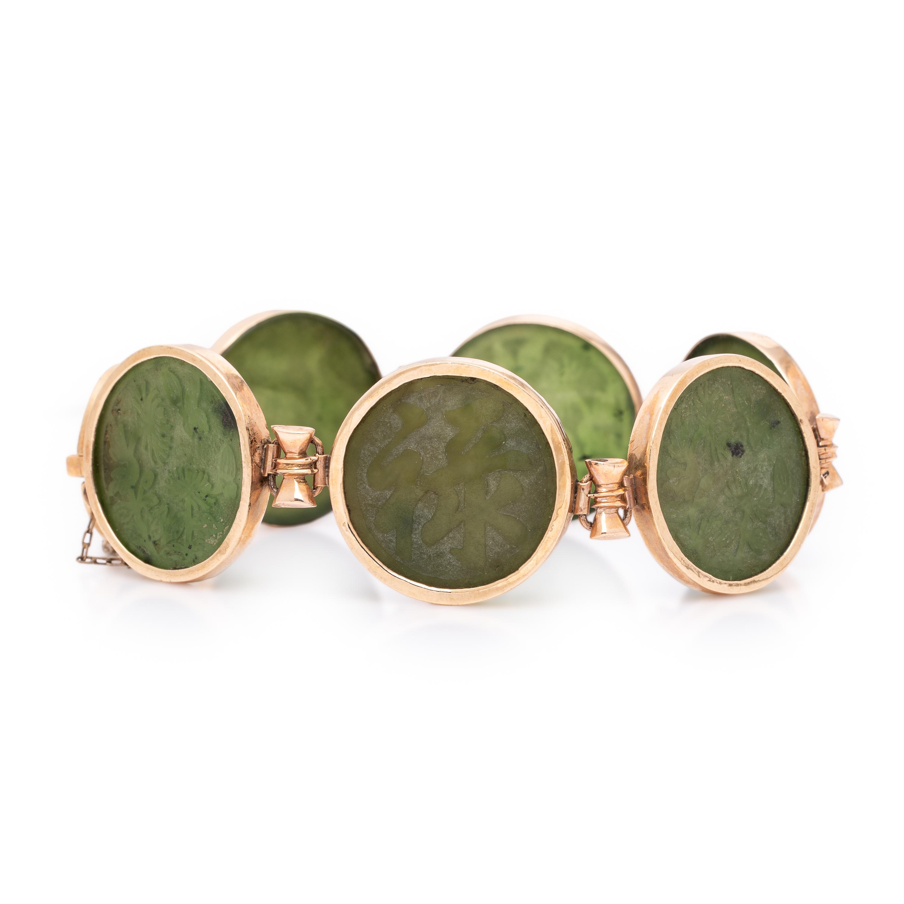 Jade and Yellow Gold Bracelet
