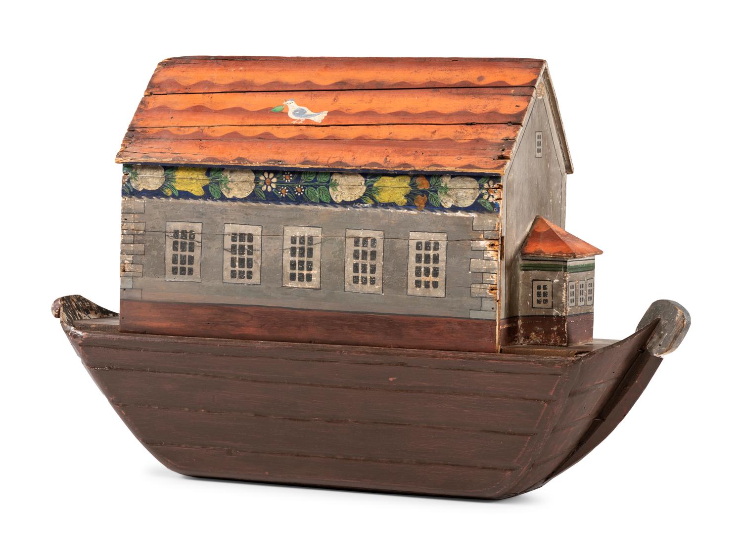 A Large Noah’s Ark with Lift-Off Cover and Large Number of Paired Animals