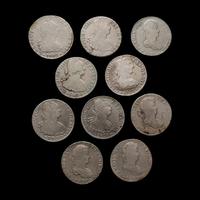 [SPANISH EMPIRE] A Group of Ten Colonial Minted 8-Reales Coins