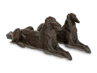 A Pair of Bronze Models of Borzois