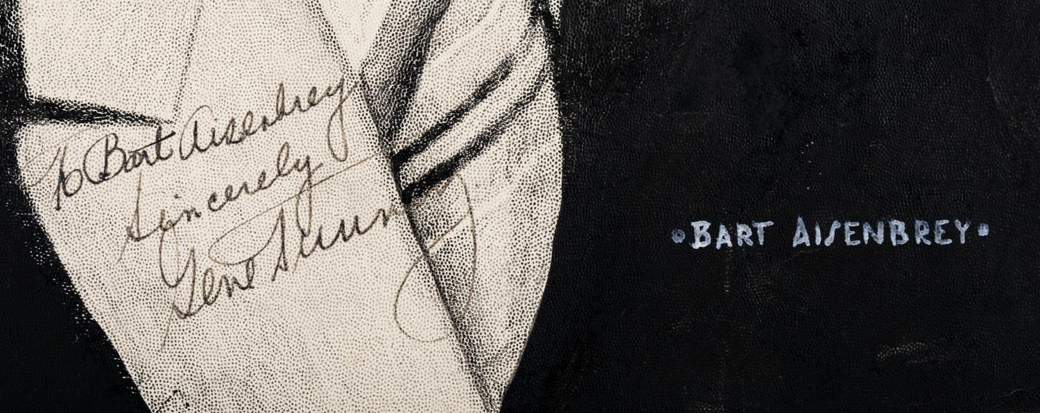 An Original Pen Drawing Signed by Heavyweight Boxing Champion Gene Tunney,