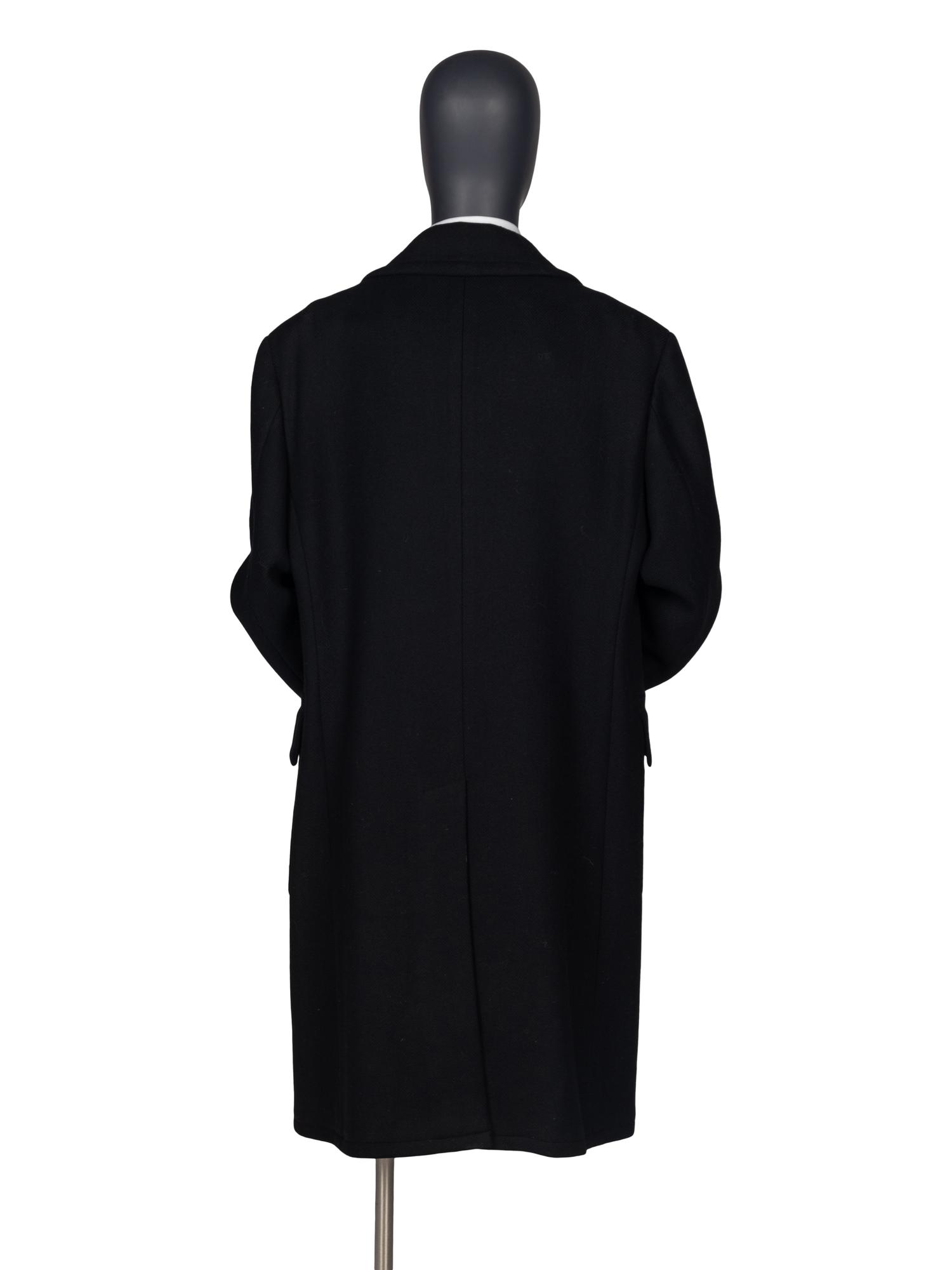 HERMÈS BLACK WOOL & CASHMERE COAT