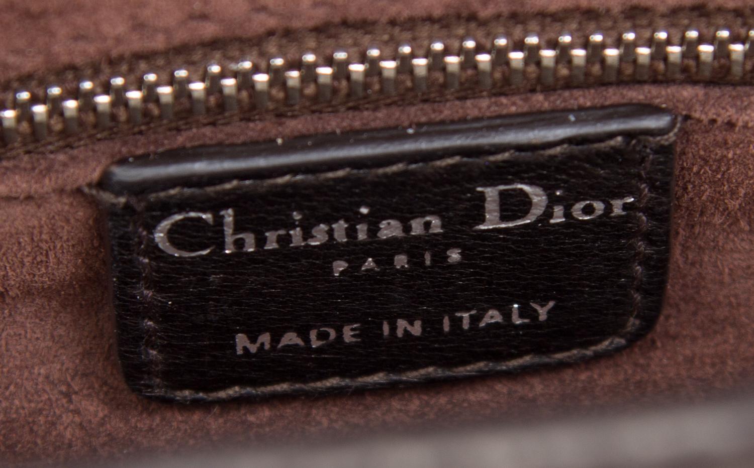 A Christian Dior Printed Calf Hair Handbag, 16" x 10" x 3".