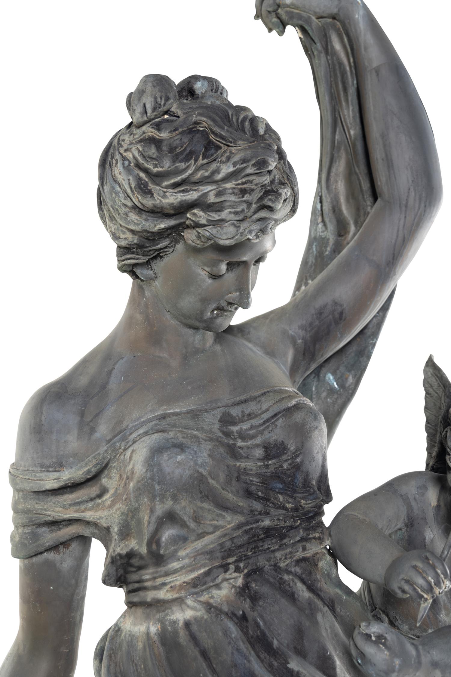 A Monumental Cast Metal Figural Group