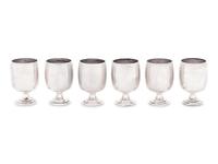 A Set of Six American Silver Cordials