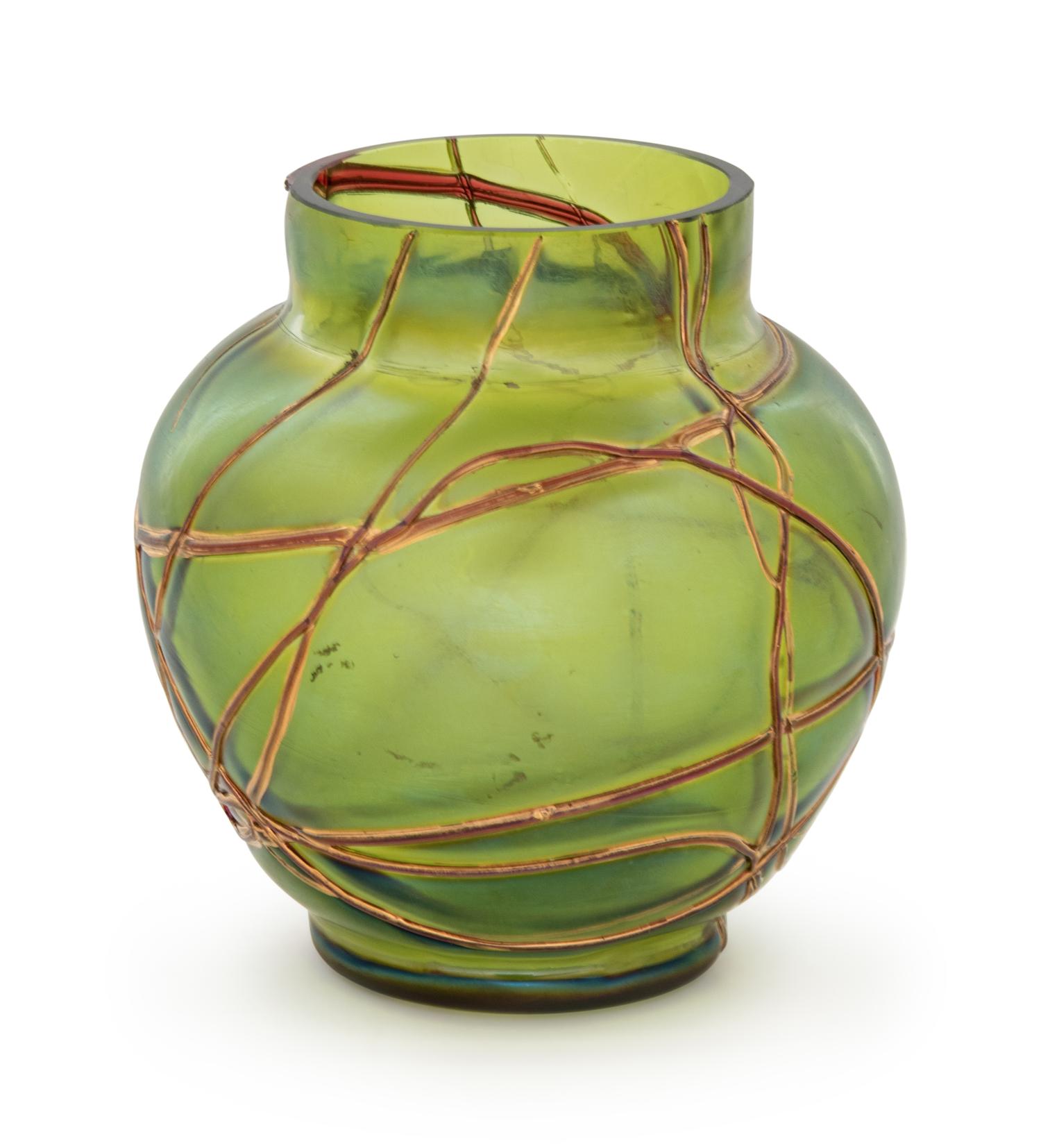 An Iridescent Glass Vase