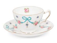 A Crown Staffordshire Blue Bow Porcelain Dessert Service