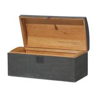A Federal Blue-Painted Pine Domed Blanket Chest