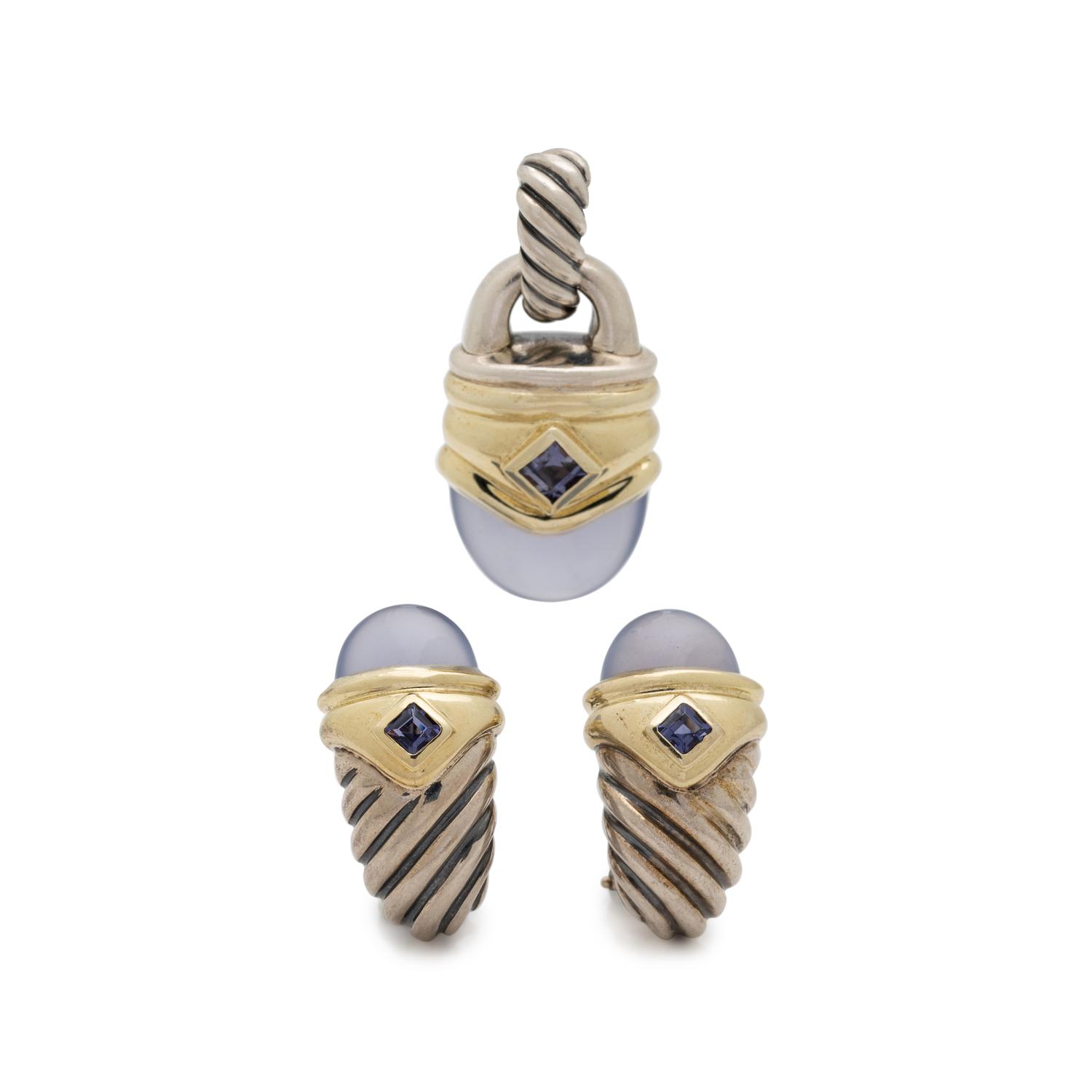DAVID YURMAN, CHALCEDONY AND TANZANITE SET