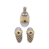 DAVID YURMAN, CHALCEDONY AND TANZANITE SET