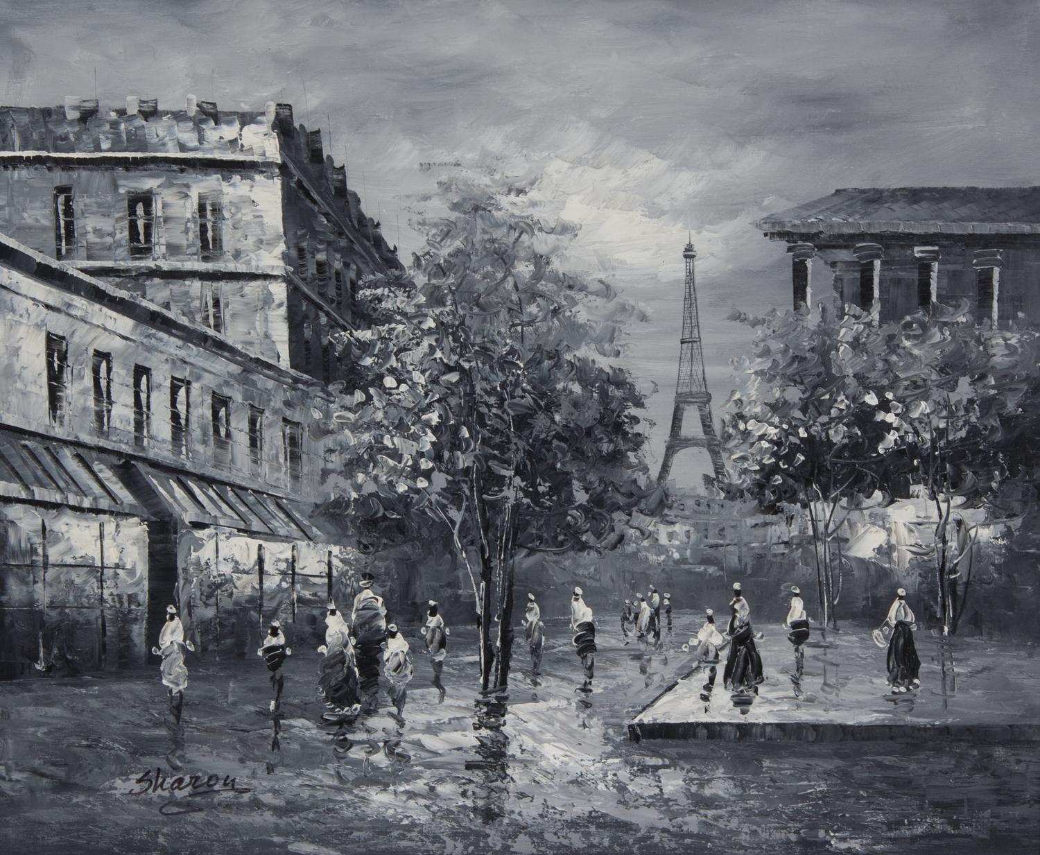 Sharon, (French, 20th century), Parisian Street Scene