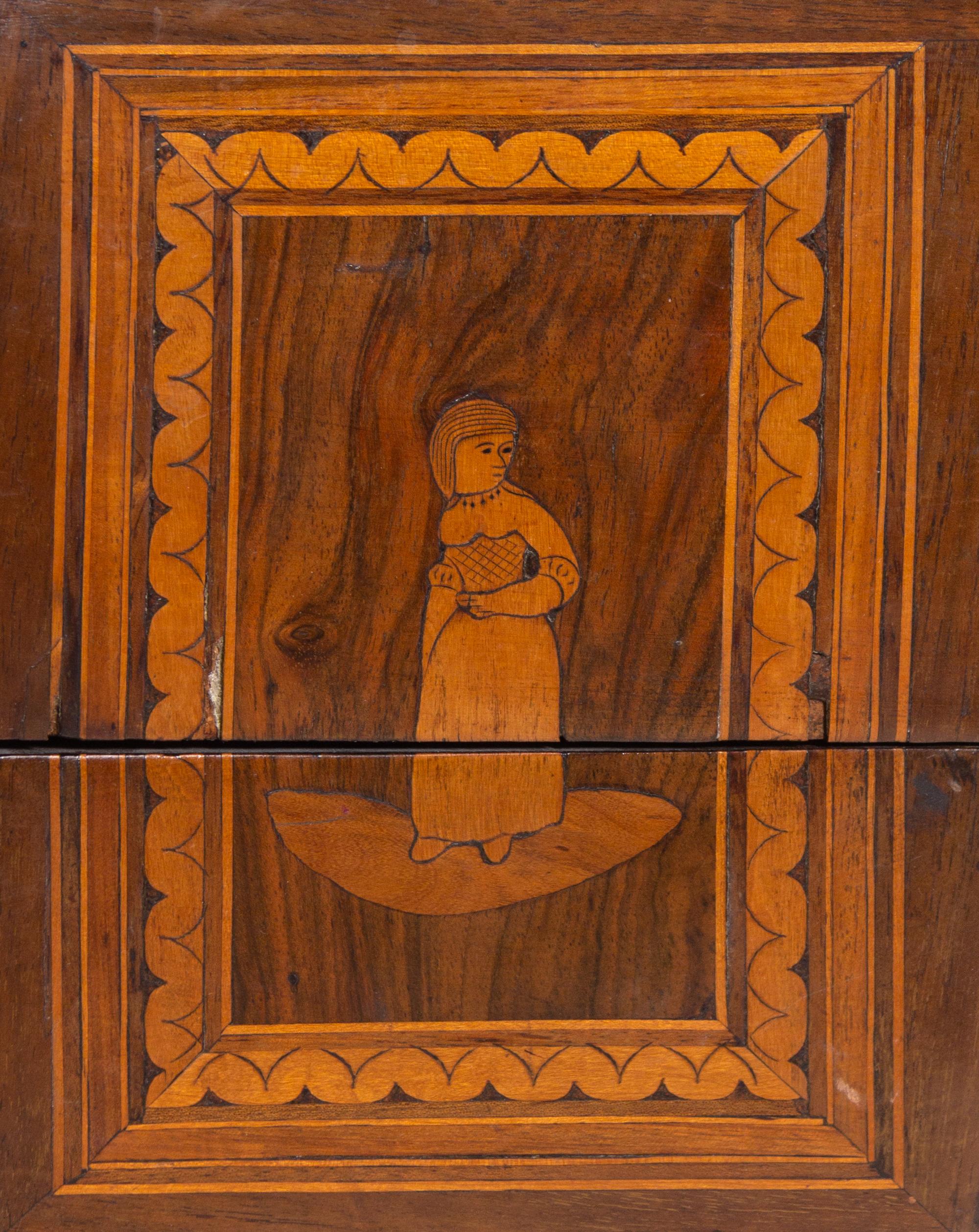 An Italian Walnut and Marquetry Dressing Table