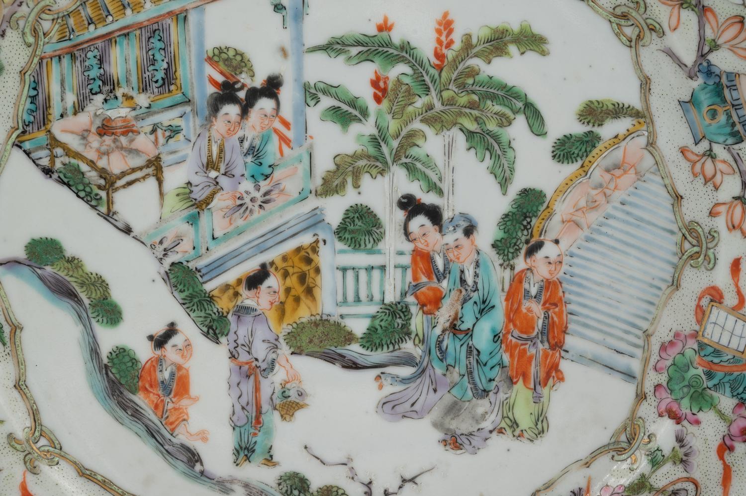 Eight Chinese Famille Rose Porcelain Plates