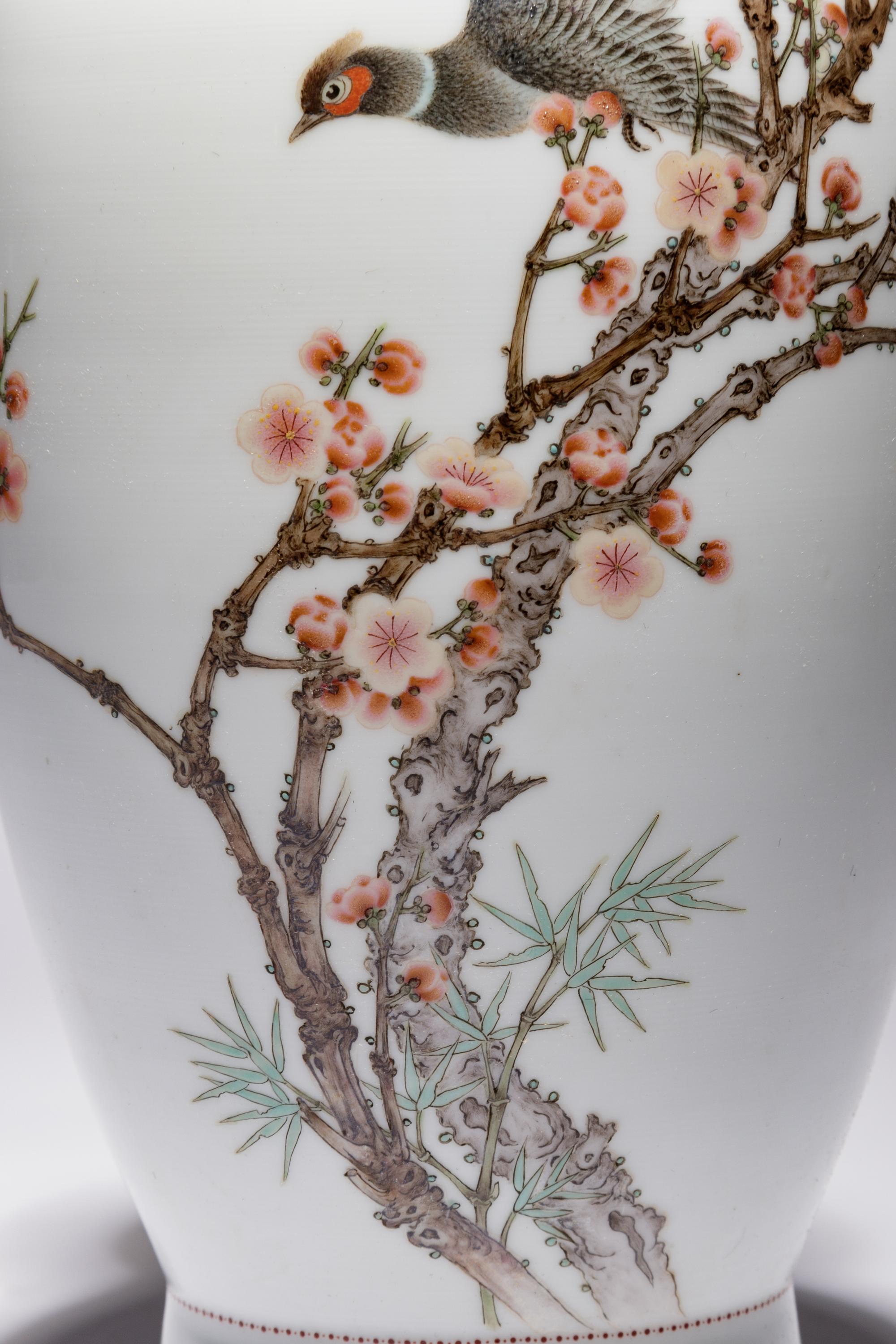 A Famille Rose Eggshell Porcelain Vase
