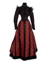 Two-Piece Striped Silk Evening Dress, 1890s
