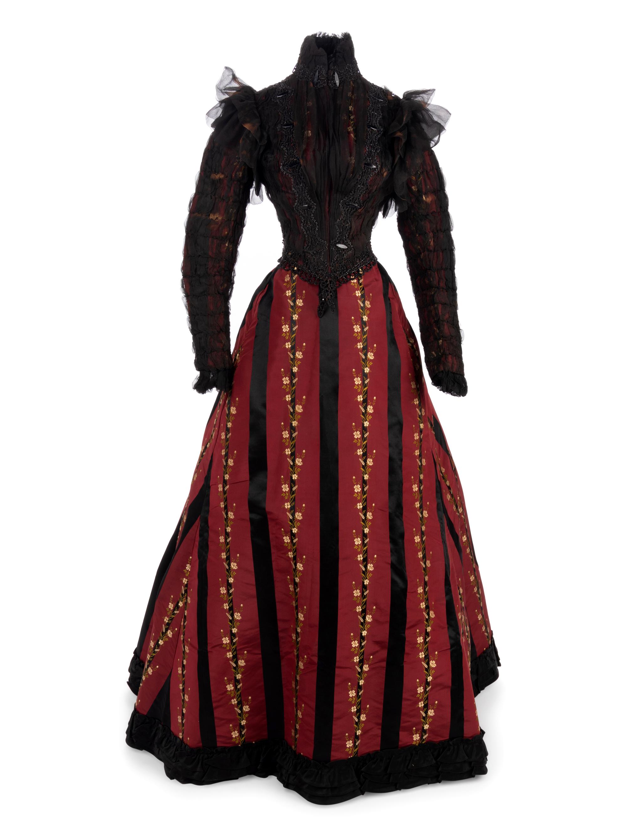 Two-Piece Striped Silk Evening Dress, 1890s