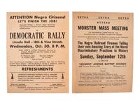 [AFRICAN AMERICANA]. A group of 6 documents associated with organizing and advocacy, comprising: