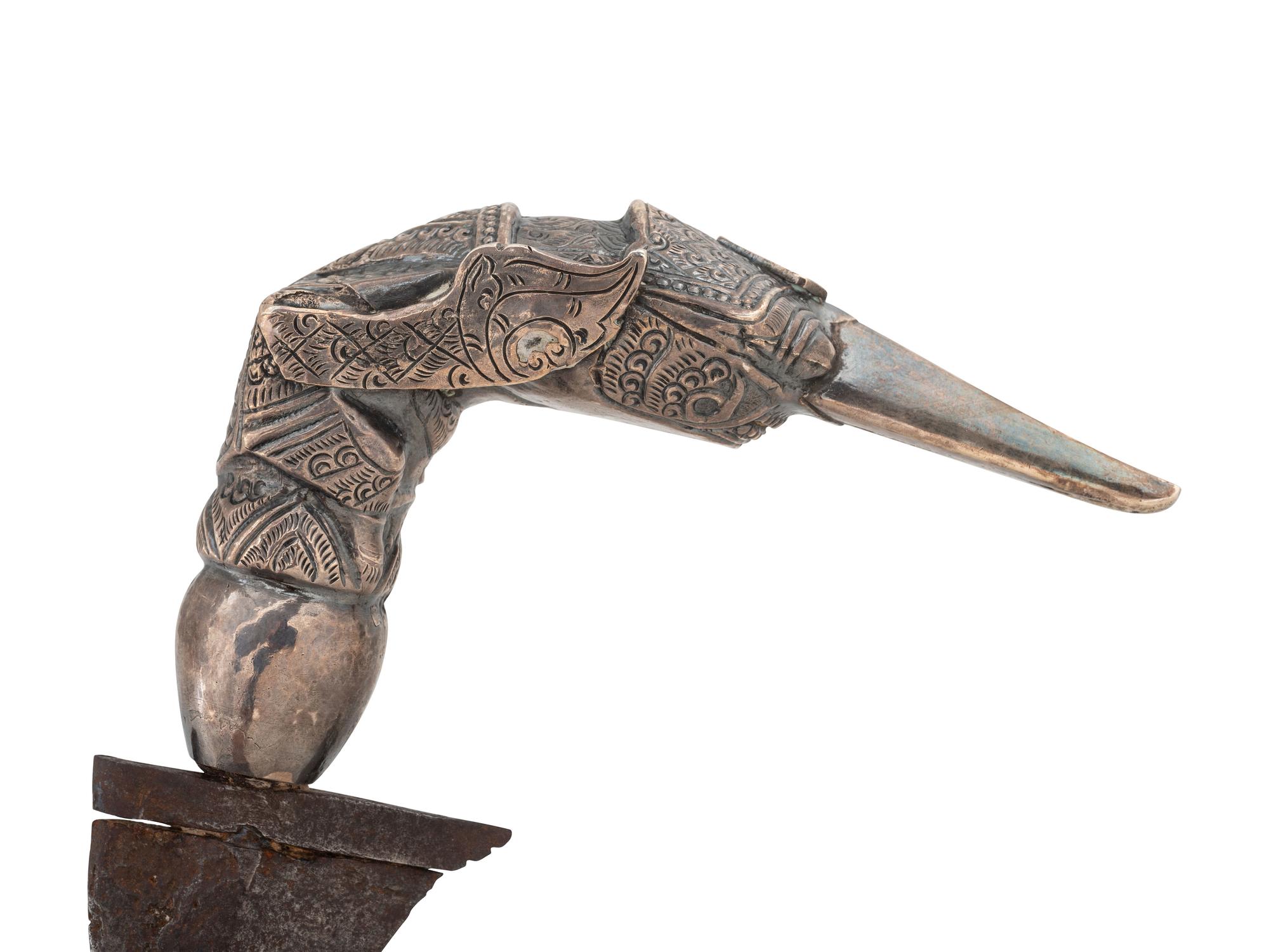 An Indonesian Kris Knife with Silver Fittings