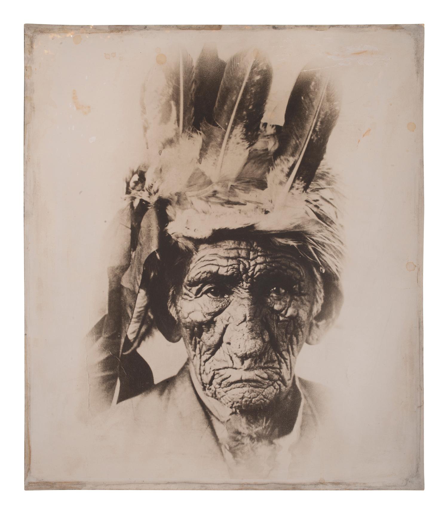 [NATIVE AMERICANS]. 3 photographs, incl. Minnesota Leech Lake Elder John Smith, AKA "Wrinkled Meat"
