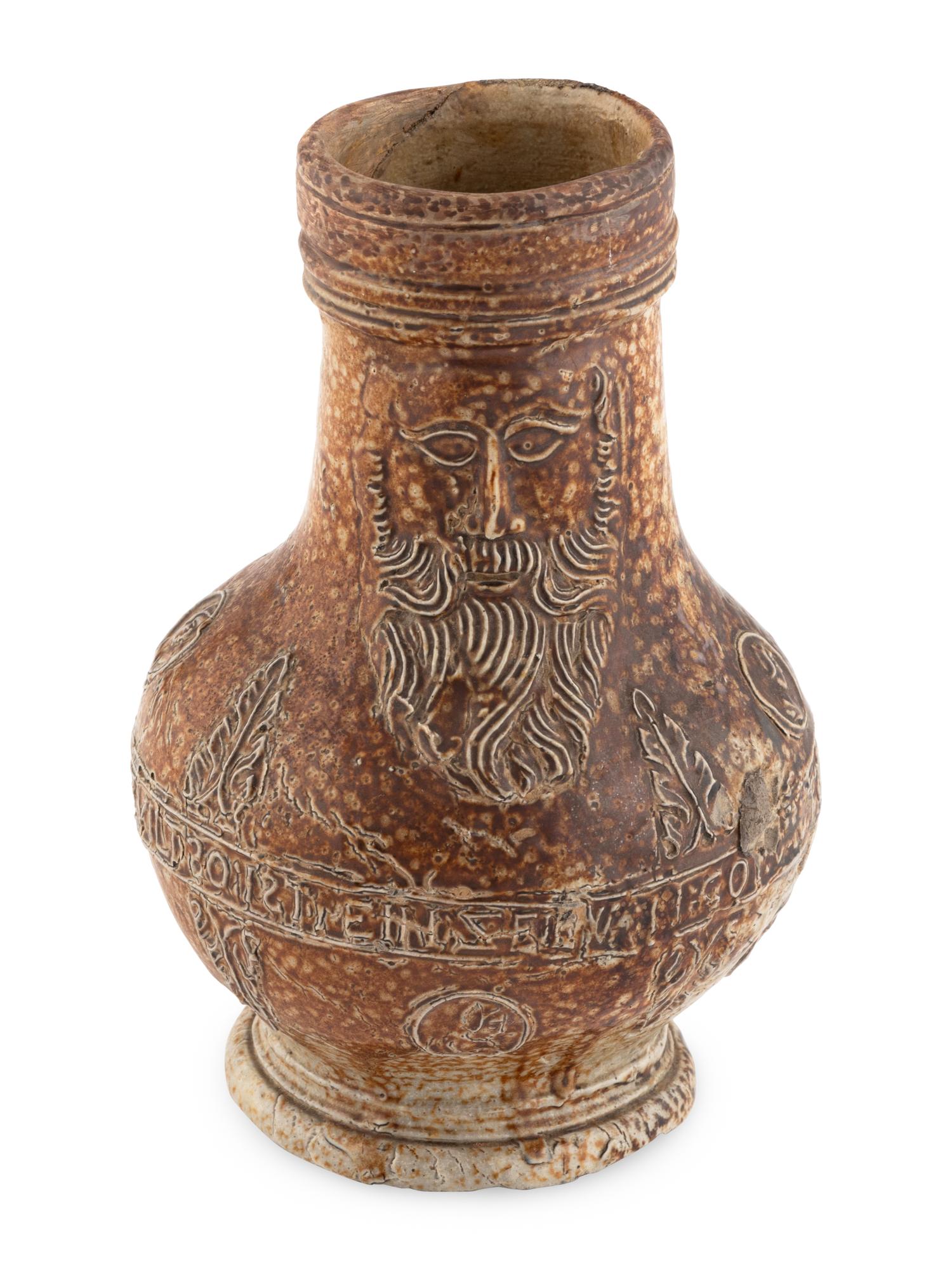 A Rhenish Salt-Glazed Stoneware Bartmannskrug