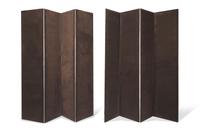 A custom twelve-panel screen in Holly Hunt and Schumacher upholstery, contemporary
