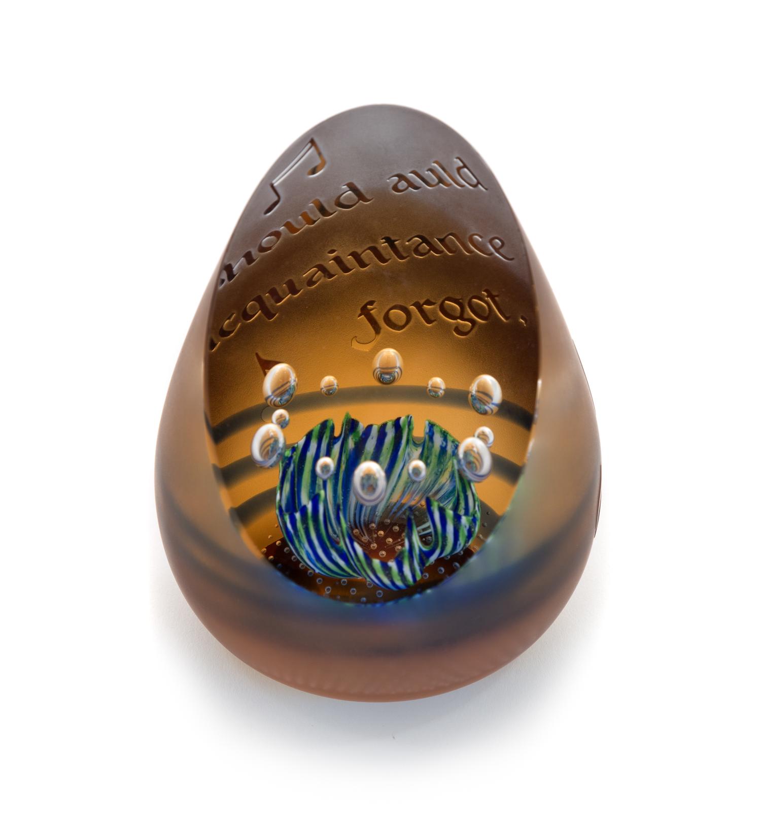 Caithness Glass, Scotland, by Helen MacDonald, an auld lang syne upright paperweight