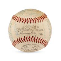 A 1959 Milwaukee Braves Team Signed Autograph Baseball Featuring Hank Aaron (Beckett Authentication Services)