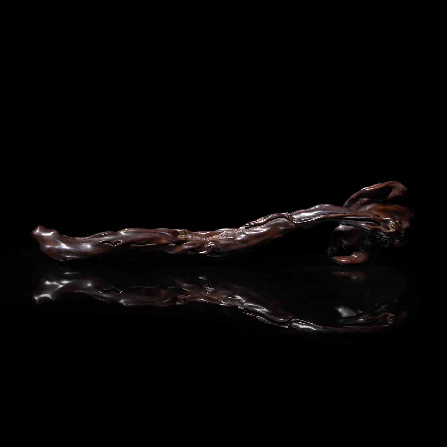 A Well-carved Chinese Carved Hardwood Ruyi Scepter, 18th/19th Century 硬木如意一柄