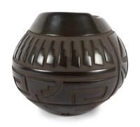 Carved Blackware Jar