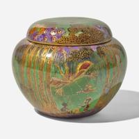 A Wedgwood Fairyland Lustre "Woodland Elves IV" Malfrey Pot UK, 1920s