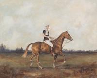 Style of Sir Alfred J. Munnings, (English, 1878-1959), William Goadby Loew of the Magpies Polo Team, 1924