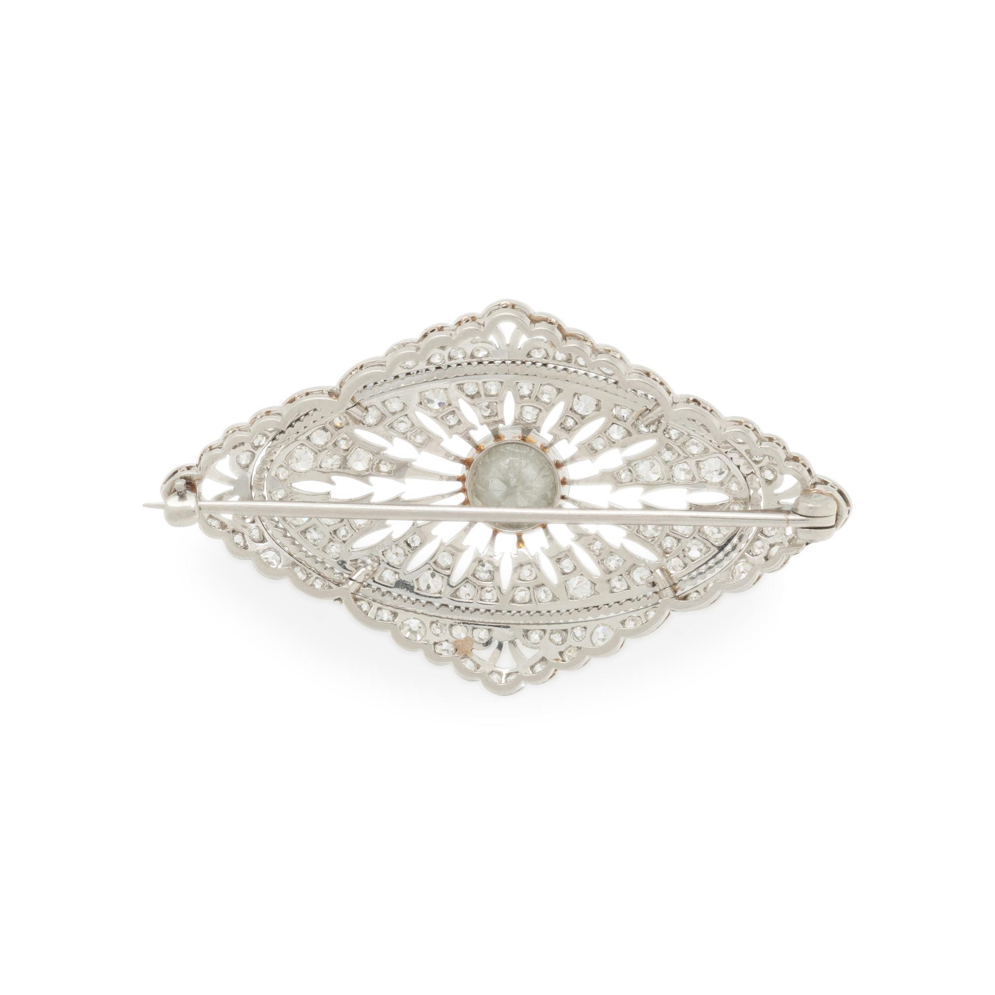 ANTIQUE, DIAMOLD AND PLATINUM BROOCH