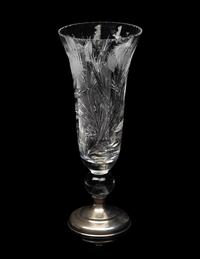 An American Silver-Mounted Cut Glass Vase