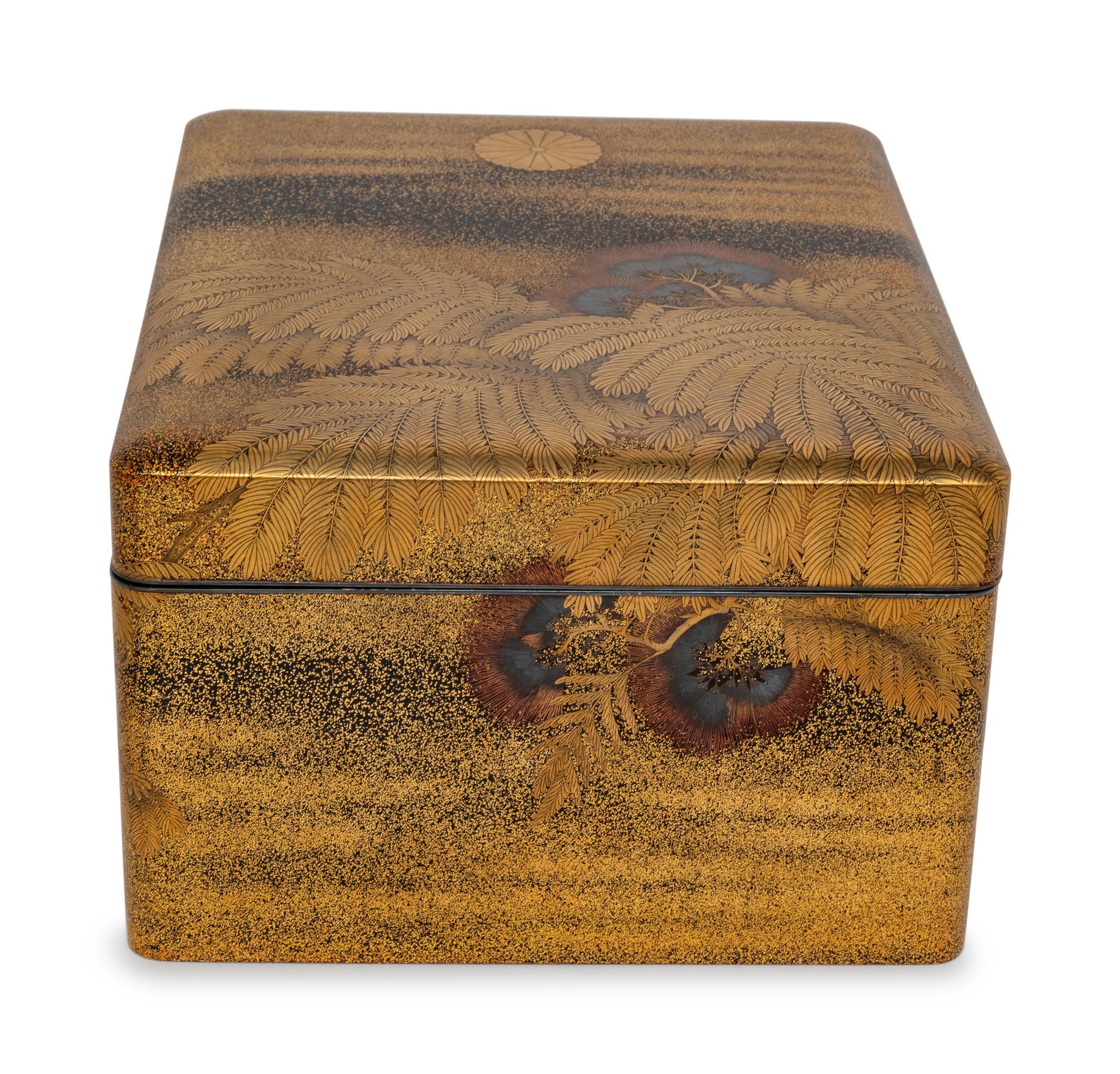 A Japanese Gilt and Polychrome Lacquer Box