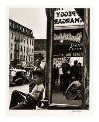 Morris Engel (1918-2005) Shoeshine Boy with Cop, 14th Street, New York City, 1947