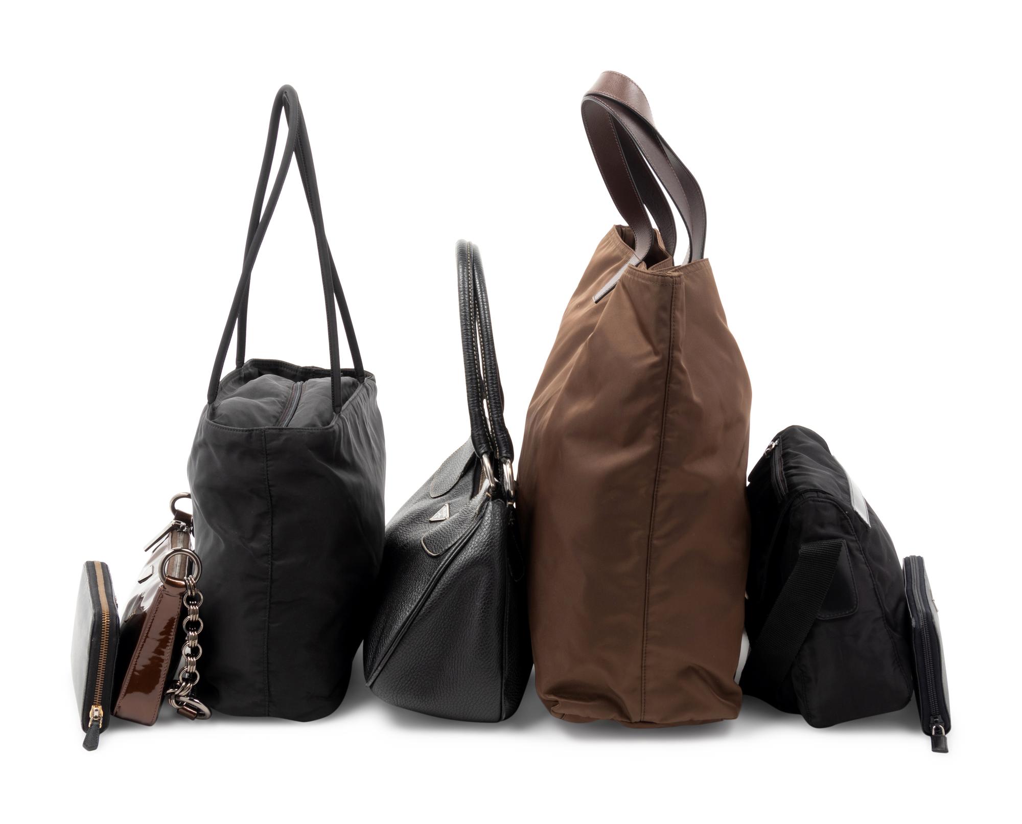 Collection of Seven Prada Items; Two Wallets & Five Bags, 1990-2000s
