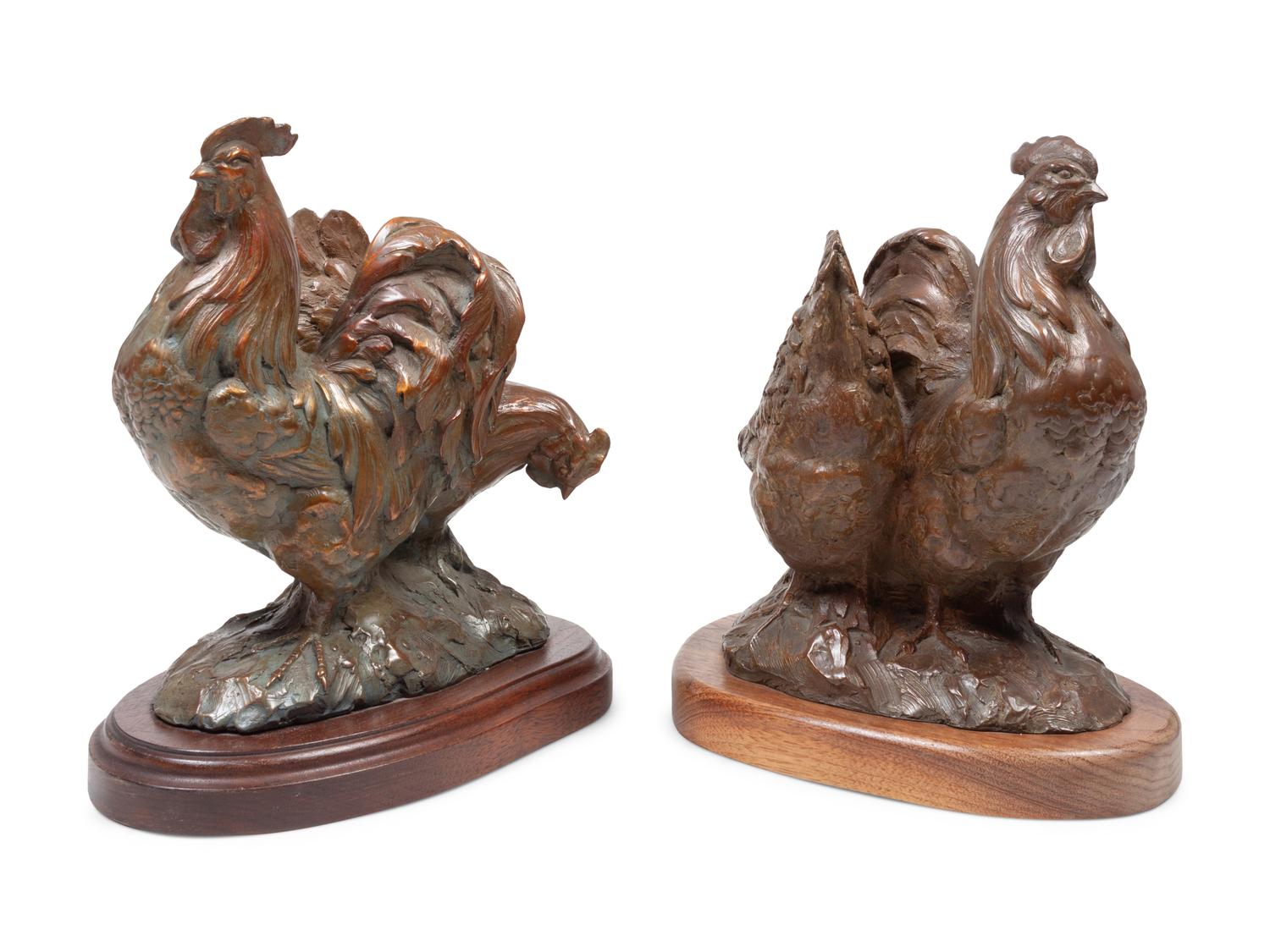 Pair of Chicken Sculptures , editions 8/15 and 15/50