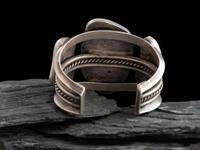 Heavy Silver and Turquoise Cuff Bracelet